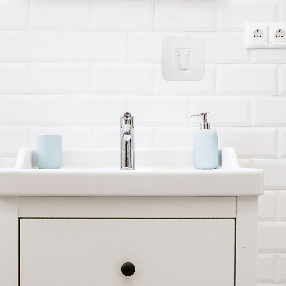 Home Bathroom Organizer - 20 Set Gantungan Dinding Transparan dengan