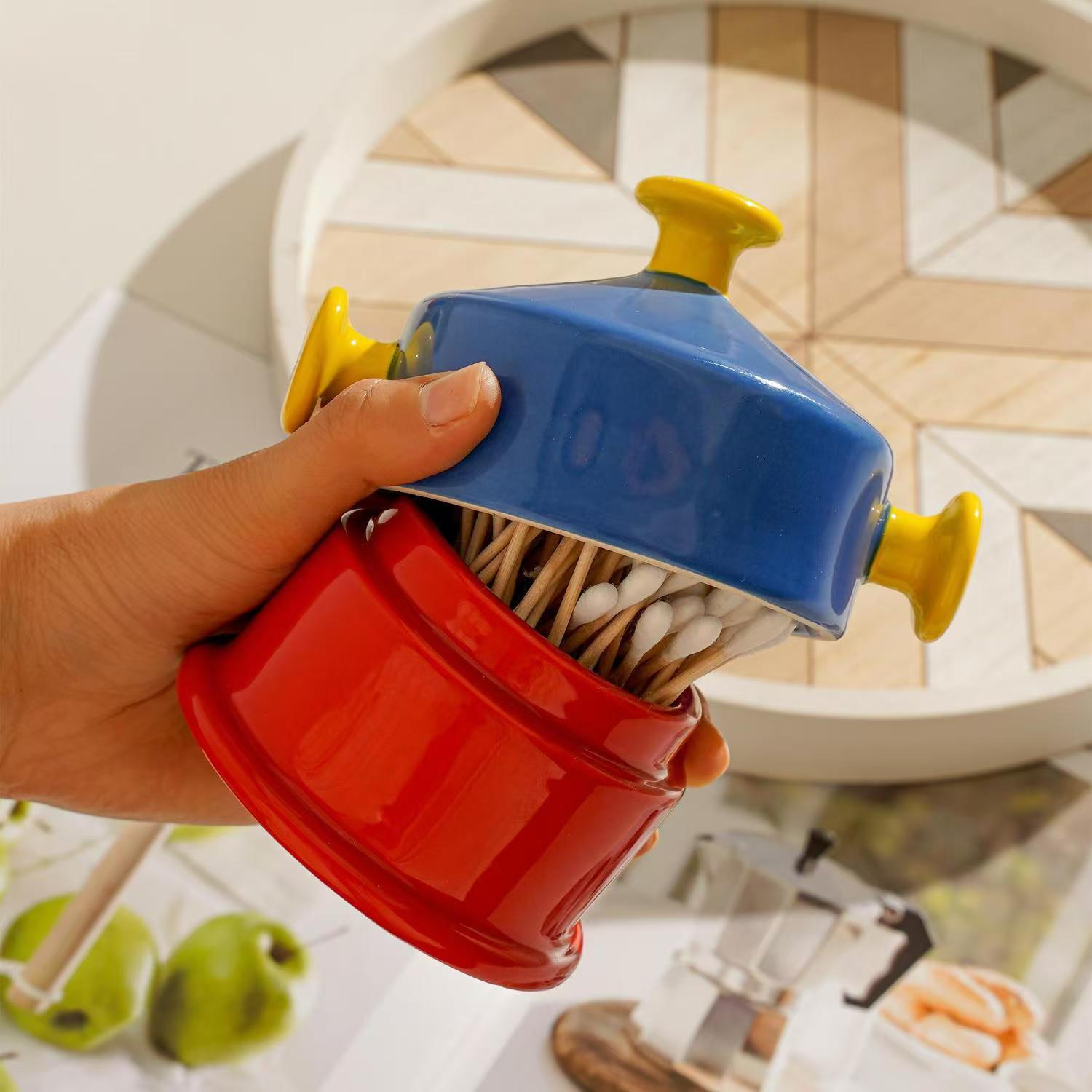 Home Bathroom Organizer - Tempat Tusuk Gigi Keramik Dopamin –