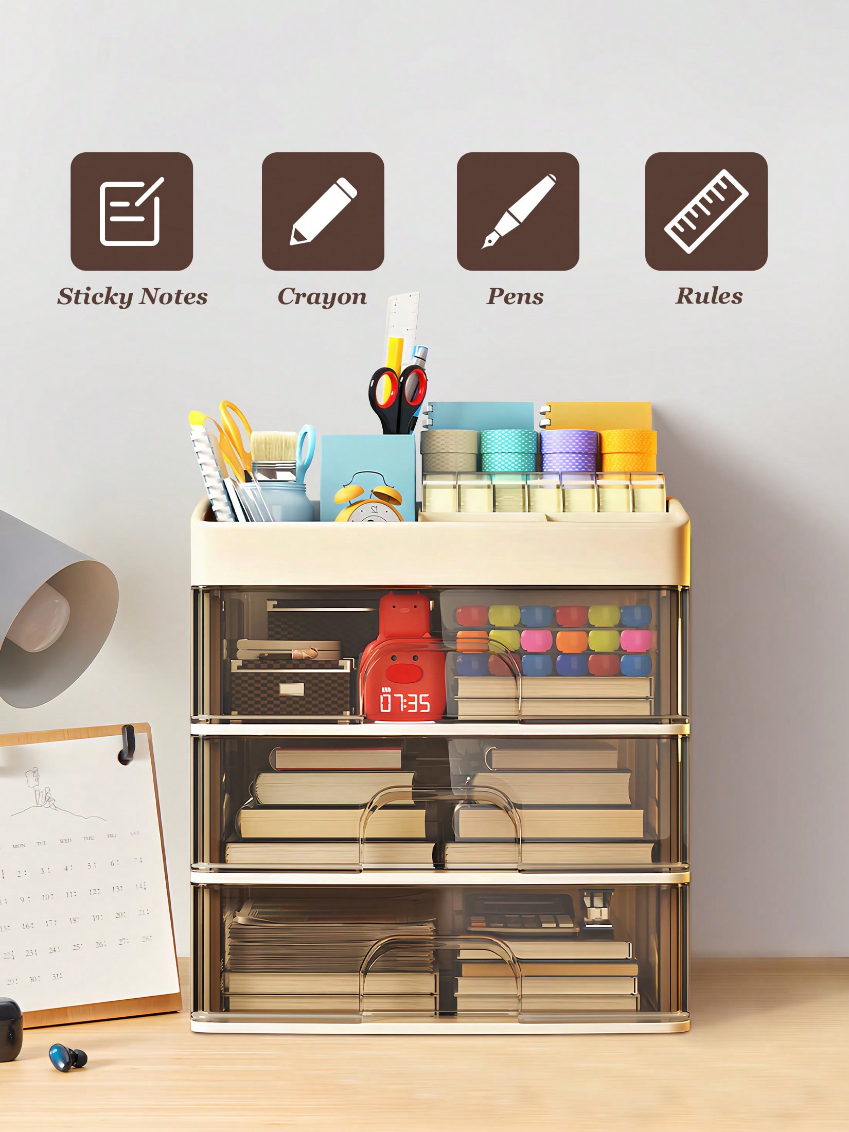 Penyimpanan Rias, Laci Penyimp - Home Essentials Bathroom Storage ulasan dan harga