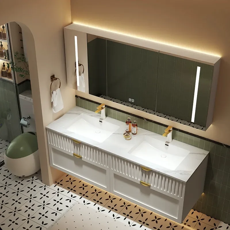 Kabinet Kamar Mandi Gaya Krim  - Home Bathroom Vanity Combo ulasan dan harga