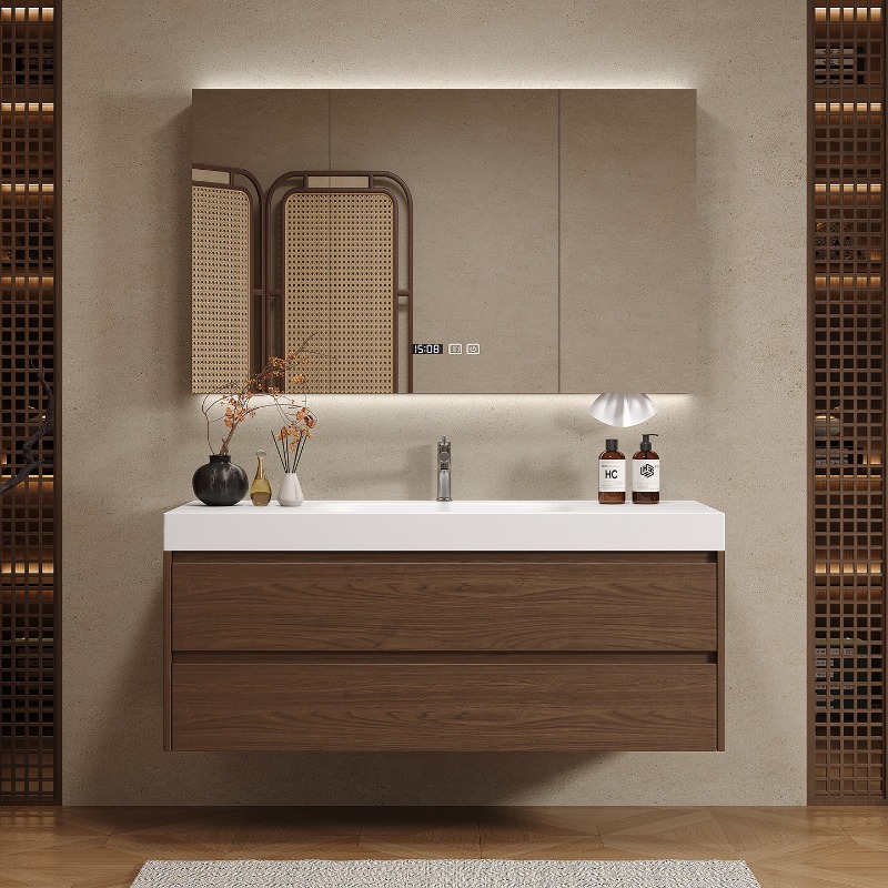Partisi Kayu Lemari Kamar Mand - Home Bathroom Vanity Combo ulasan dan harga