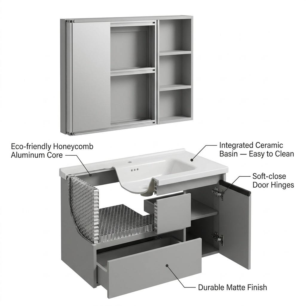 Kabinet Kamar Mandi Modern Ram - Home Bathroom Vanity Combo ulasan dan harga